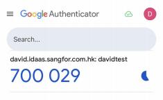 Google Authenticator showing 6-digit TOTP code for SASE account