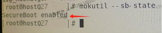 ผลลัพธ์คำสั่ง mokutil --sb-state แสดง SecureBoot enabled
