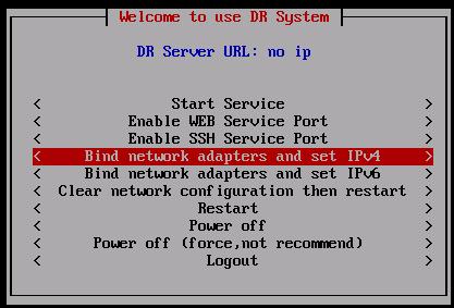 DR System console: Bind network adapters and set IPv4