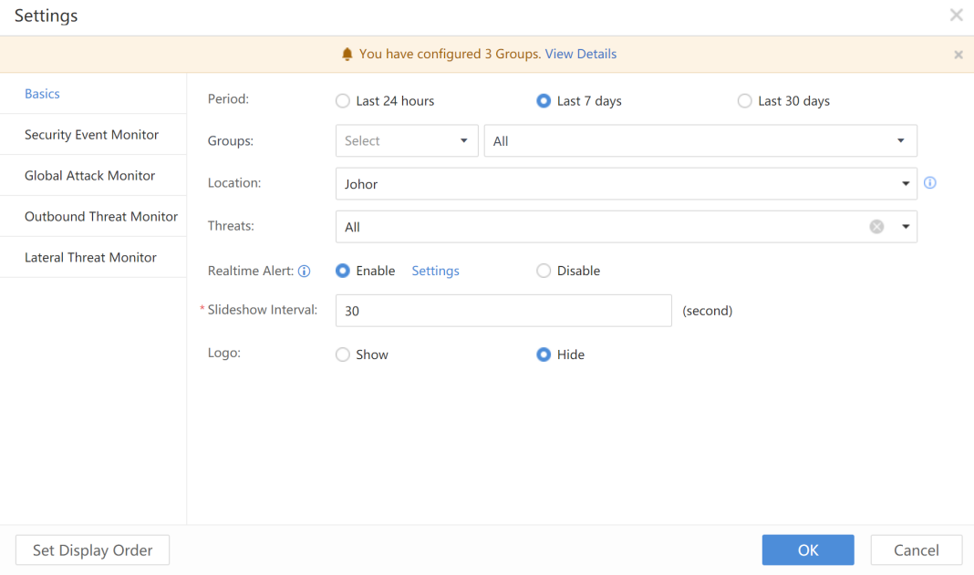 การใช้งาน Monitor View (Large Screen) ใน Athena NDR