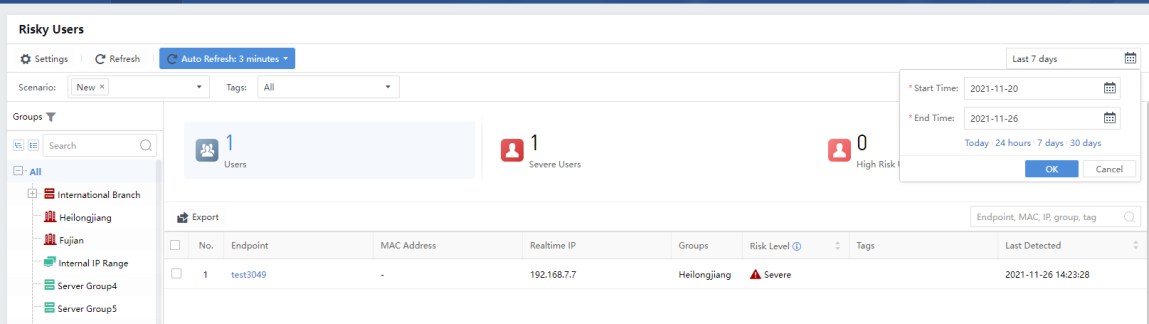 การใช้งานมุมมอง Risky Users บน Athena NDR