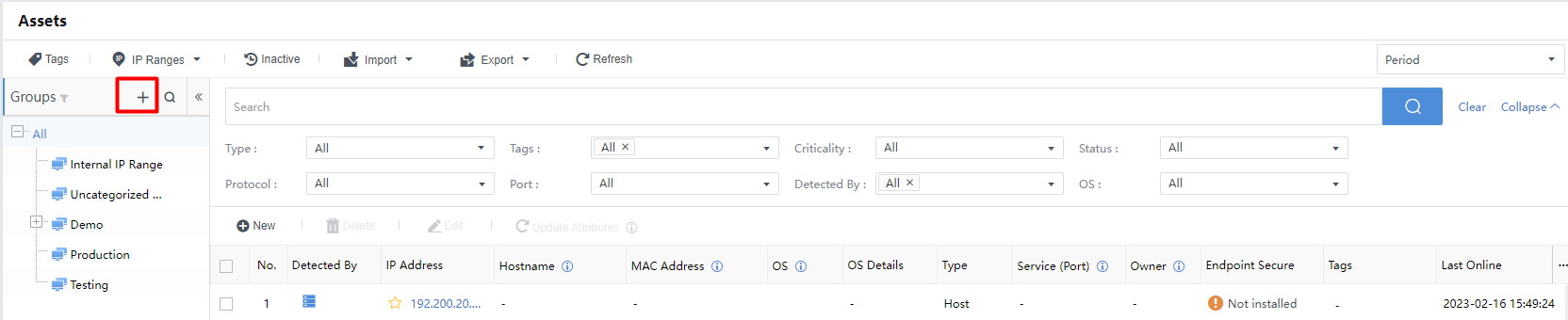 การใช้งาน Assets Inventory ใน Athena NDR
