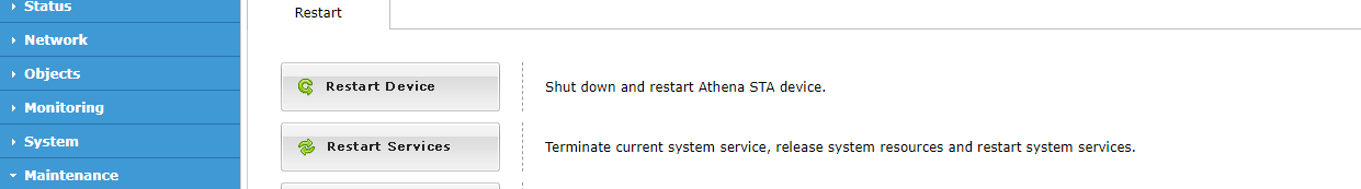 Athena STA: ขั้นตอนการ Restart อุปกรณ์