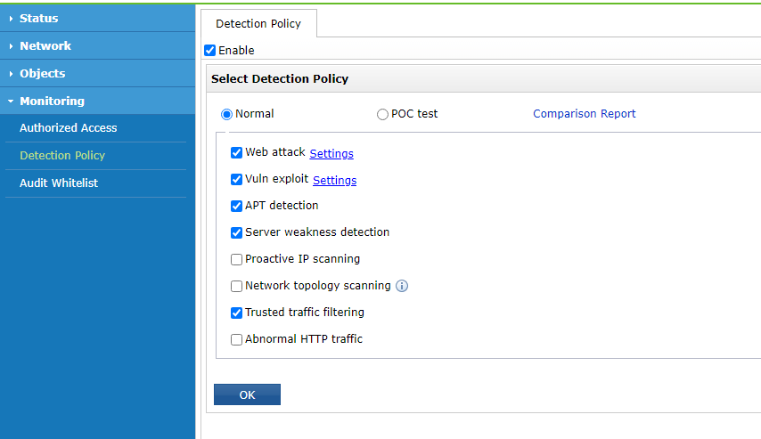 การตั้งค่า Detection Policy บน Athena STA