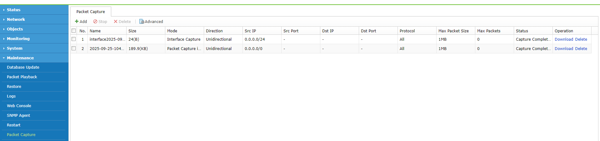การใช้เครื่องมือ Packet Capture บน Athena STA