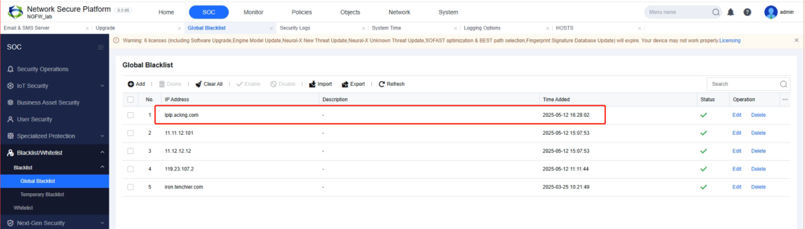 Network Secure บล็อกโดเมนอันตรายสำเร็จ