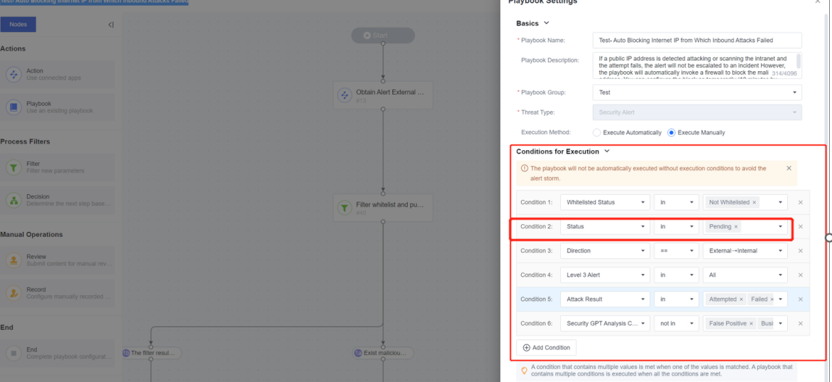 เพิ่ม Action Node เปลี่ยนสถานะ alert เป็น Fixing เพื่อเลี่ยงการ trigger ซ้ำ