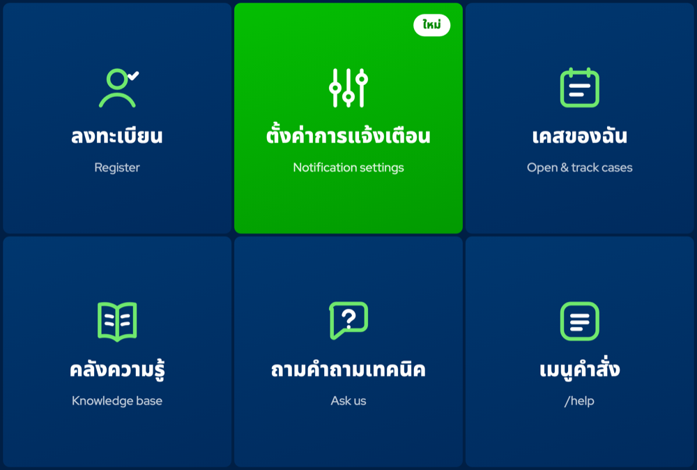 ริชเมนูก่อนลงทะเบียน (ช่องแรก: ลงทะเบียน)