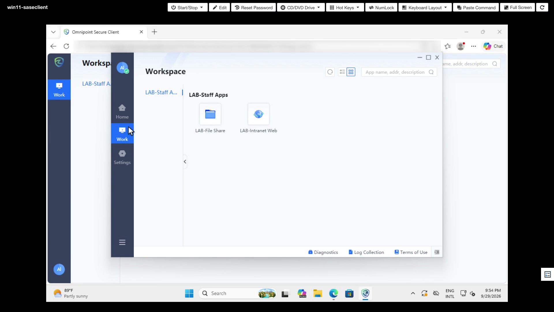 Workspace ของผู้ใช้กลุ่มพนักงาน