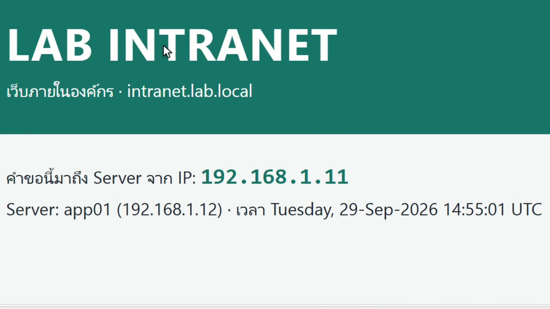 หน้าเว็บภายในที่เปิดผ่าน Connector