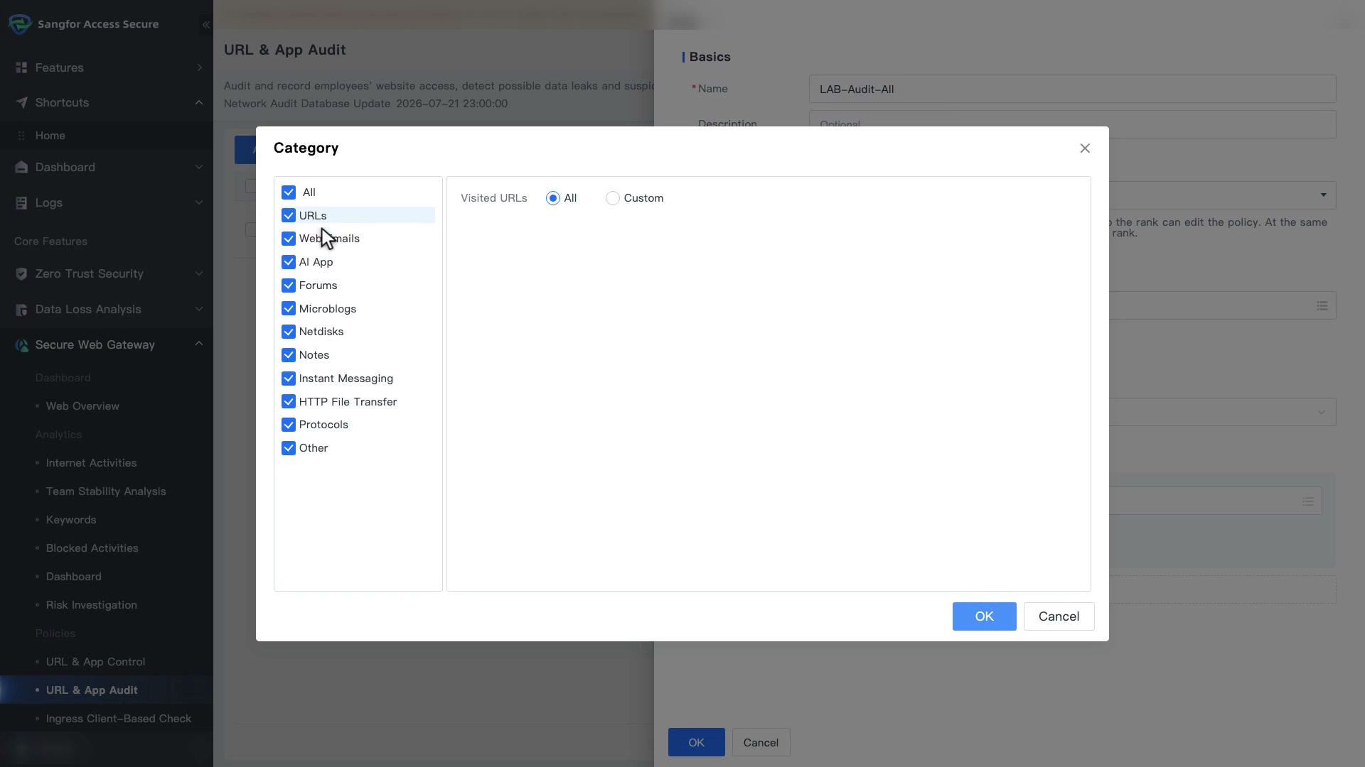 URL & App Audit Policy