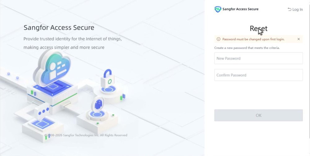 หน้า Reset ให้ตั้งรหัสผ่านใหม่ตอน Login ครั้งแรก